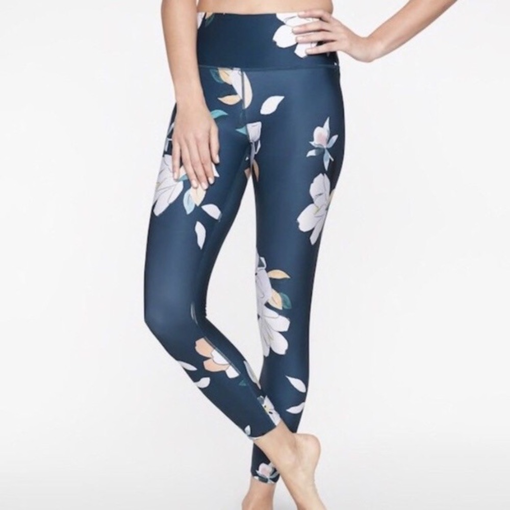 Athleta Floral Tights with Pockets!